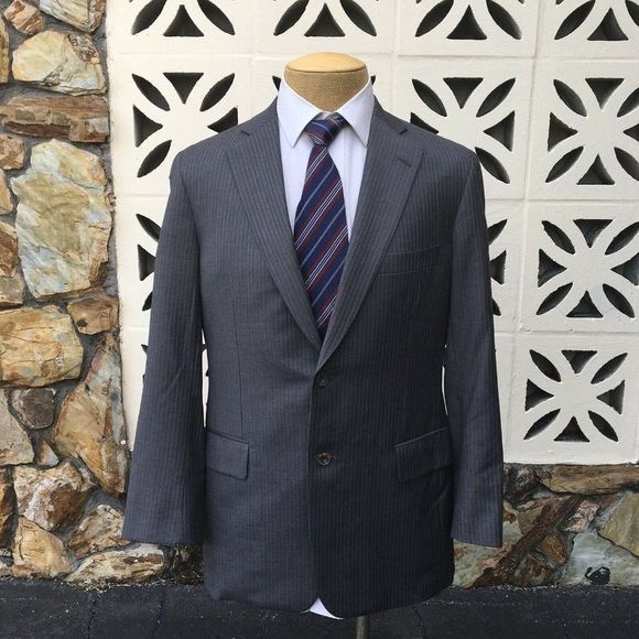 Paul Stuart Sports Coat Lightweight STUART III Gray Purple Striped Size 39 R - Picture 2 of 11